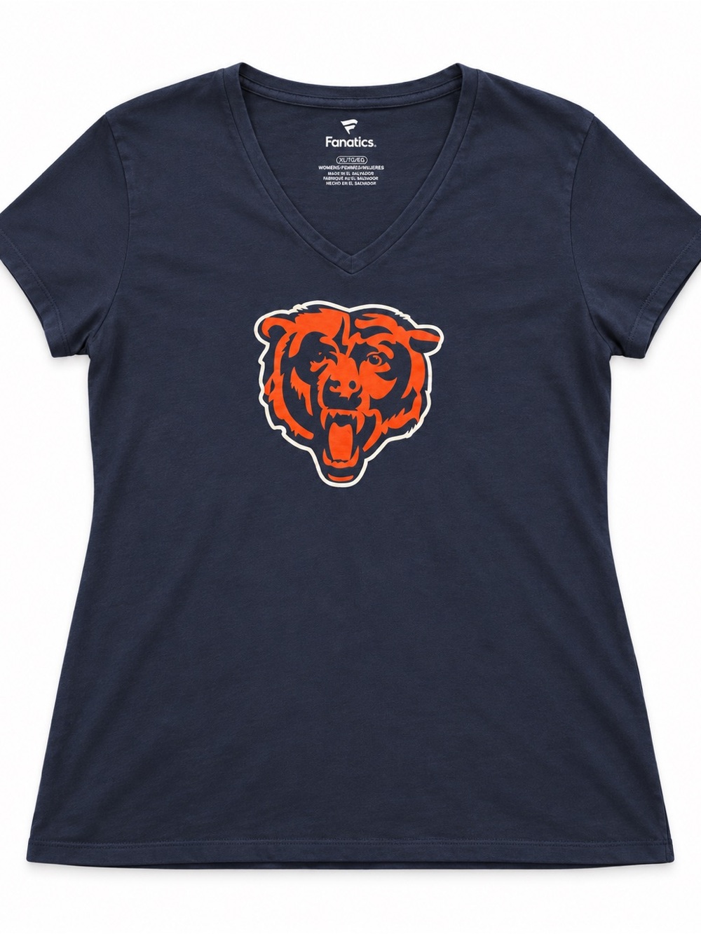 Chicago Bears Women’s V-Neck T-Shirt Navy Size XL